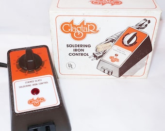 GLASTAR SOLDERING IRON Control #1001 Stained Glass Soldering Heat Regulation Tool 15 Amps 1800 Wats Red Light On Indicator Used Crafter Gift