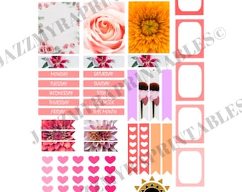 planner sticker various shapes and sizes 8.5x11inch full sheet planner stickers digital download