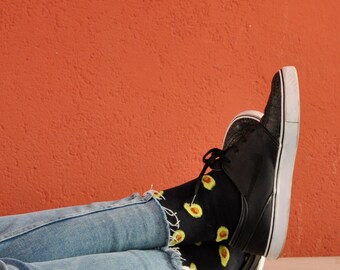 Avocado Patterned Mid High Unisex Socks | Unique Socks | Novelty Socks | Avocado | Funny Socks | Mens Socks | Socks Womens | Avocado Socks