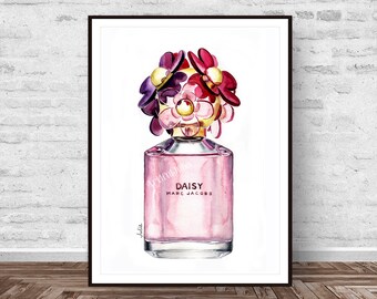 Perfume print, perfume art, fashion illustration art