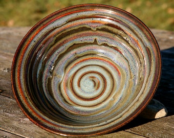 Large serving bowl in brown glaze