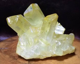 112g Yellow Aura Quartz Crystal Cluster
