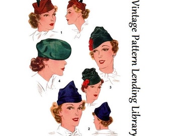 1936 Ladies Close Fitting Hats - Reproduction Sewing Pattern #H8515