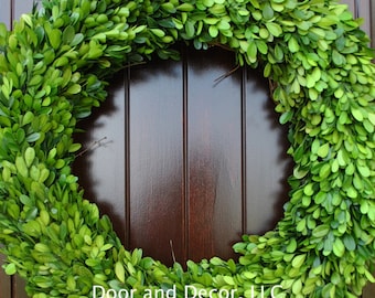 Round Preserved Boxwood Wreath~ALL SIZES~Farmhouse Decor-Rustic wreath~Wedding Wreath~Natural Boxwood~Home Decor~Spring and Summer Decor