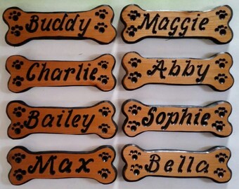 Personalized Dog Bone Signs, Dog Bones, Custom Dog Name Signs, Dog House Signs, Personalized Signs, Carved Wood Signs, Dog Bone Add ons