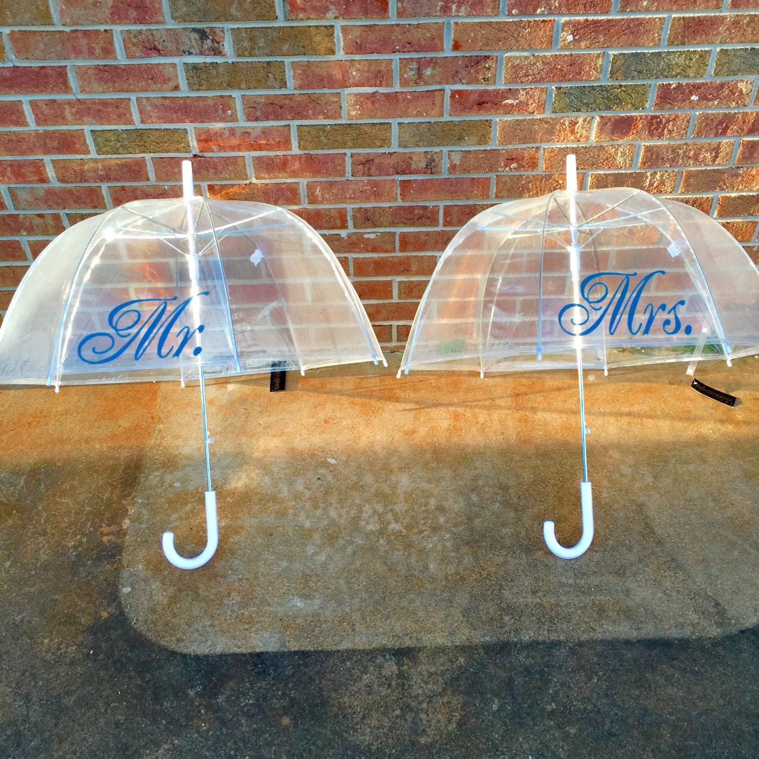 MR and MRS clear dome monogram umbrella