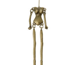 Metal charm woman bead cap DIY art doll jewelry findings supplies Pendants Human Body head pin (DRW300)