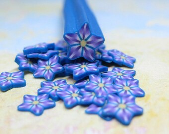 Kaleidoscope star polymer clay cane flower purple blue yellow 1pcs for miniature foods decoden and nail art supplies