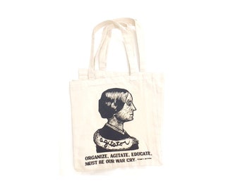 Susan B. Anthony - Tote Bag - Women's Rights - Activist Gift - Feminist Gift - American History - Linocut - Bags - Totes - Canvas Tote