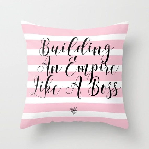 Building An Empire Like A Boss Pillow w/ Insert | Home Decor | Office Decor | Throw Pillow | Pink Bedding | Entrepreneur Gift
