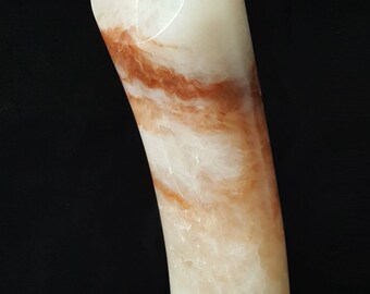 Asperitas, Alabaster sculpture on bur-wood base