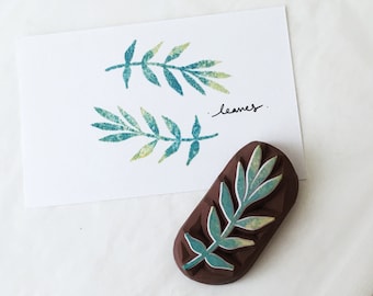 leaf hand carved rubber stamp.leaf stamp,Leaf rubber stamp.garden stamp.wedding stamp,Unmounted