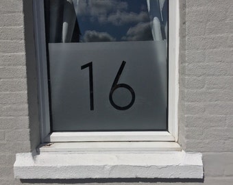 Window etching personalised door number frosting Modern