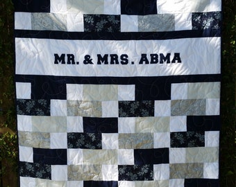 Wedding Quilt - Custom Name Quilt - Custom Wedding Quilt - Wedding Gift - Personalized Quilt - Anniversary Gift - Wedding Guestbook
