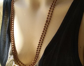 French 80's / Necklace, Brown plastic necklace / french vintage necklace