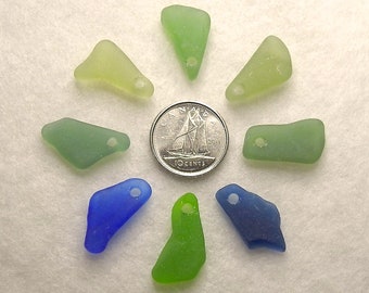 Drilled Sea Glass, Sea Glass Charms, Sea Glass Beads, for Jewelry Making, Top Drilled, Beach Glass Beads