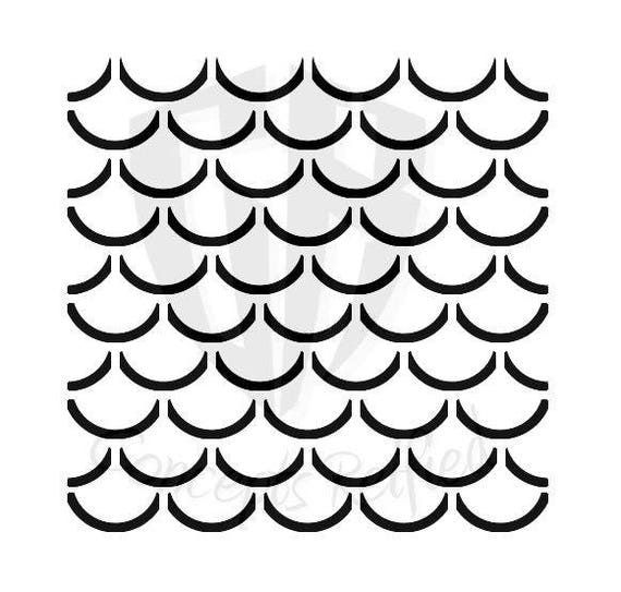 Instant Download Mermaid or Fish Scale Stencil Format SVG