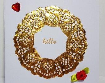 Greeting card, carte de voeux, hand made card, friendship card, carte d'amitié