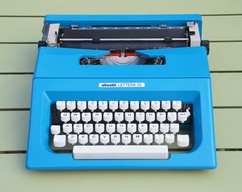 Custom Turquoise Olivetti Lettera 25 - Vintage Typewriters - Fully Servived - Working Perfectly