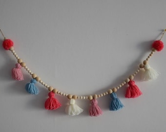 Garland Tassels, tassels and wooden beads