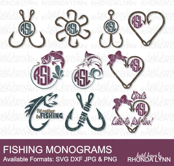 Monogram Fish Decal Svg Jpg - Free SVG Cut File