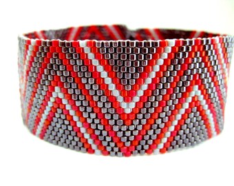Peyote Bracelet Pattern - Zig-Zag 2 - INSTANT DOWNLOAD PDF - Peyote Stitch Bracelet Pattern - Peyote Chevron Pattern - One Drop Even Peyote