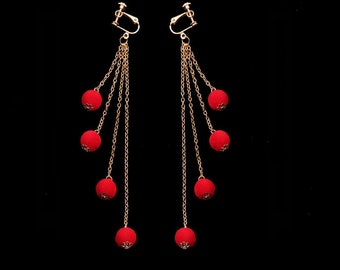 Hairball Tassel Maxi Drop Earrings