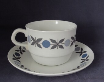 Rörstrand of Sweden, Blåvinge coffee/tea cup and saucer