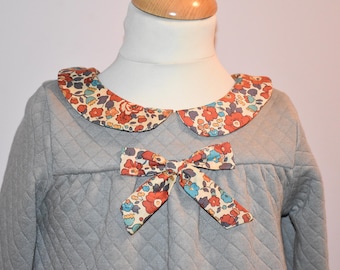 Quilted - liberty terracota Peter Pan collar dress