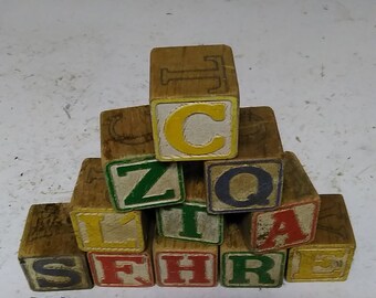 20 Wood alphabet blocks