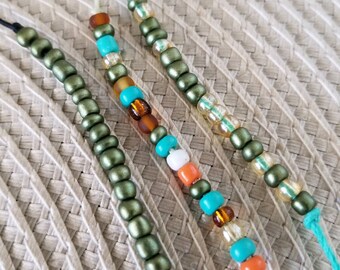 Set Of 3 Boho Beaded Wish Bracelets