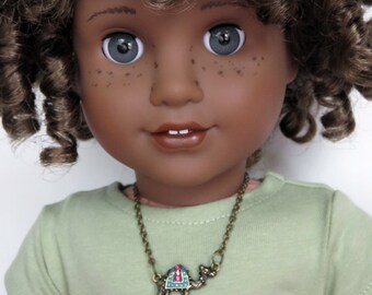Fits American Girl Dolls and Other 18 Inch Dolls. Camel Necklace. Doll Jewelry.