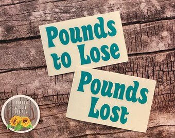 Pounds Lost | Pounds to Lose | Weight Loss | Motivational | Vinyl Decal Set | Jar Decal