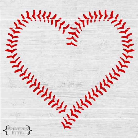 BASEBALL HEART STITCHES Sports file for t-shirt/iron-on