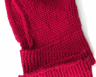 Red Hooded Scarf With Ears