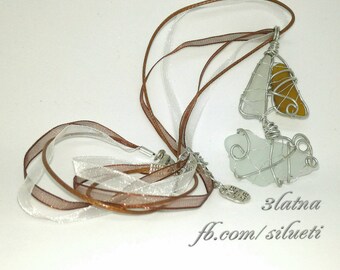 Pendentif de verre de mer « Bateau »