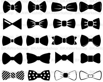 Bow tie svg - Bow tie vector - Bow tie silhouette - Bow tie digital clipart for Design or more, files download svg, png, dxf