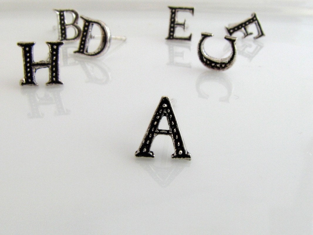 Letter A stud earrings