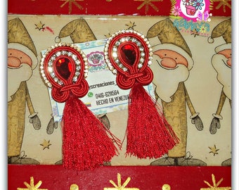 Soutache Earrings, tendrils, earrings, earrings, Tassel, tassels, fringes