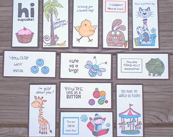 Series 9a Lunch Box Love Notes , Lunch Notes for Kids, Lunch Box Notes