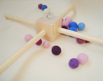 Wood mobile hanger. Unfinished wood mobile base. Wooden mobile frame. Baby mobile hanger
