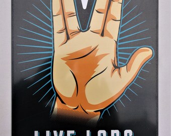 Live long and prosper metal sign 30 x 20 cm