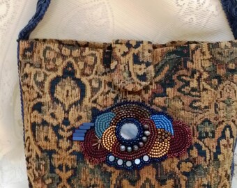 Beaded tapestry purse
