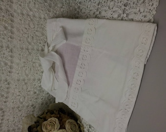 apron vintage white cotton lace