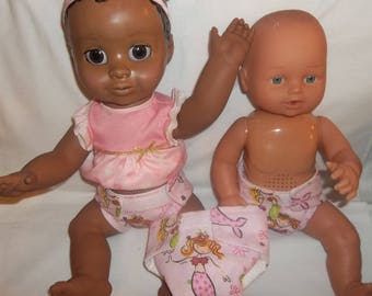 Cloth Doll diaper SIZE #2 ready to ship swimming mermaid fits some Baby alive luvabella cabbage patch snackin sara stuffed animals and more