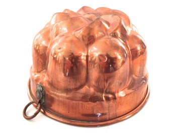 Vintage Copper Mold With Hanging Hook - Vintage Copper Gelatin Mold - Copper Jello Mold - Vintage Copper French Provincial Kitchen Decor