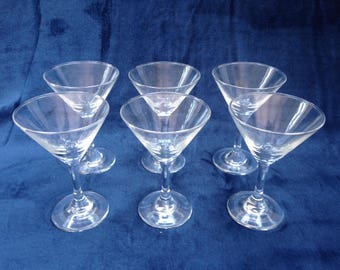 set of six vintage martini glasses from 1960s