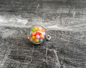 Glass Ball Charm Glass Ball Pendant Glass Globe Pendant Crystal Ball Charm Rainbow Ball Charm Glass Charm Glass Pendant 21mm
