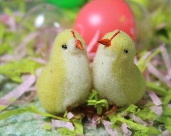 1 Vintage Felted Chick in an Egg