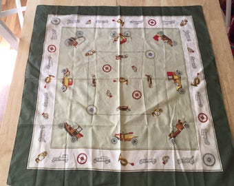 Steampunk Scarf - Steampunk Costume - Steampunk Bandana - Vintage Scarf - Automobile Scarf - Vintage Polish Scarf - Vintage Bandana